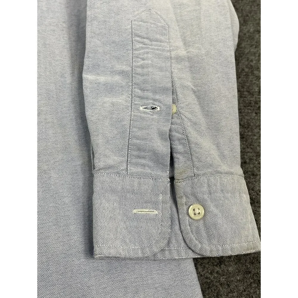 Polo Ralph Lauren Dress Shirt Mens 17.5 -34 Button Up Blue Solid Long Sleeve N53